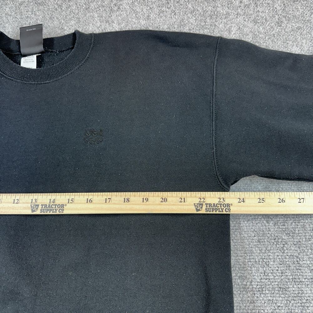 Vintage 90s JCPENNEY USA Olympics Black Crewneck Sweatshirt X-Large Made In USA - Picture 6 of 8